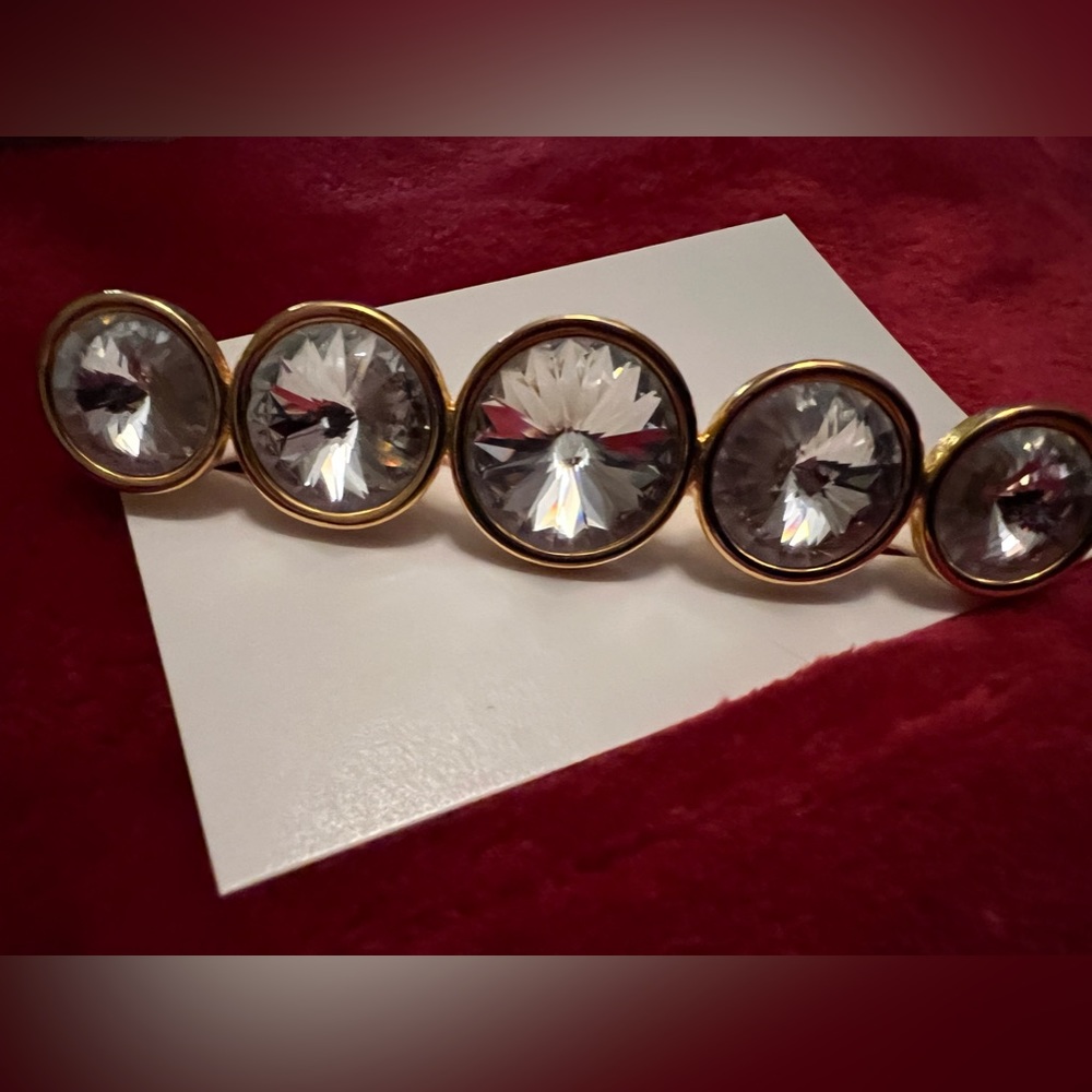 Vintage Princess House Luminess Swarovski Crystal Rivoli Bar Pin